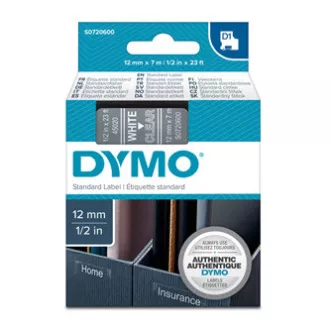 Originalni trak za tiskanje etiket Dymo, Dymo, 45020, S0720600, beli tisk/prozorna podlaga, 7 m, 12 mm, D1