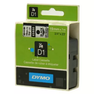 Originalni trak za tiskanje etiket Dymo, Dymo, 45800, S0720820, črn tisk/prezorna podlaga, 7 m, 19 mm, D1