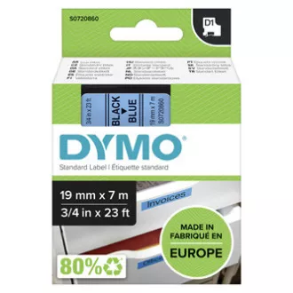 Originalni trak za tiskanje etiket Dymo, Dymo, 45806, S0720860, črni tisk/modra podlaga, 7 m, 19 mm, D1