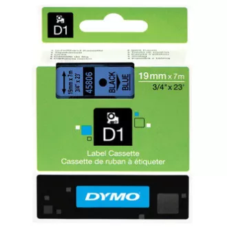 Originalni trak za tiskanje etiket Dymo, Dymo, 45806, S0720860, črni tisk/modra podlaga, 7 m, 19 mm, D1
