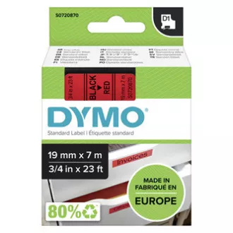 Originalni trak za tiskanje etiket Dymo, Dymo, 45807, S0720870, črn tisk/rdeča podlaga, 7 m, 19 mm, D1
