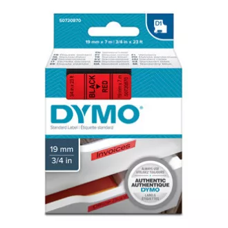 Originalni trak za tiskanje etiket Dymo, Dymo, 45807, S0720870, črn tisk/rdeča podlaga, 7 m, 19 mm, D1