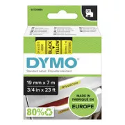 Originalni trak za tiskanje etiket Dymo, Dymo, 45808, S0720880, črn tisk/rumena podlaga, 7 m, 19 mm, D1