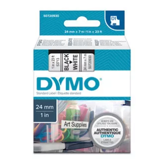 Originalni trak za tiskanje etiket Dymo, Dymo, 53713, S0720930, črn tisk/bela podlaga, 7 m, 24 mm, D1