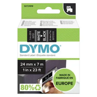 Originalni trak za tiskanje etiket Dymo, Dymo, 53721, S0721010, bel tisk/črna podlaga, 7 m, 24 mm, D1