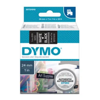Originalni trak za tiskanje etiket Dymo, Dymo, 53721, S0721010, bel tisk/črna podlaga, 7 m, 24 mm, D1