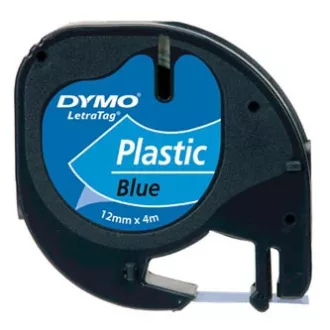 Originalni trak za tiskanje etiket Dymo, Dymo, S0721650, črn tisk/modra podlaga, 4 m, 12 mm, plastični trak LetraTag Originalni trak za tiskanje etiket Dymo, Dymo, S0721650, črn tisk/modra podlaga, 4 m, 12 mm, plastični trak LetraTag