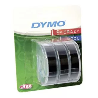 Dymo originalni trak za tiskanje etiket, Dymo, S0847730, črna podlaga, 3 m, 9 mm, 3D, 1 blister/3 kosi