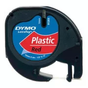 Originalni trak za tiskanje etiket Dymo, Dymo, 91203, S0721630, črn tisk/rdeča podlaga, 4 m, 12 mm, plastični trak LetraTag
