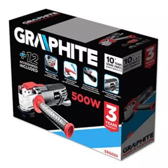 Večnamenski brusilnik Graphite 59G025, električni (kabel), 230V, 500W, 21000osc./min, 2,8&deg;