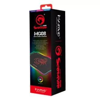 RGB podloga za miško, MG8, gaming, črna, 350 x 250 mm, 3 mm, Marvo, RGB osvetlitev