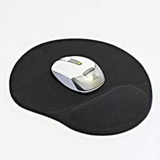 Podloga za miško, ergonomska, gel, črna, logotip, PRODAJA