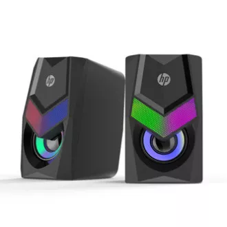 HP Zvočniki DHE-6000, 2.0, 6 W, črni, nadzor glasnosti, namizni, 3,5 mm priključek (USB), osvetljeni, 160 Hz-20 kHz