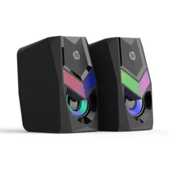 HP Zvočniki DHE-6000, 2.0, 6 W, črni, nadzor glasnosti, namizni, 3,5 mm priključek (USB), osvetljeni, 160 Hz-20 kHz