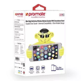 Promate Bluetooth zvočnik Ape, Li-Ion, 1.0, 3W, bel, za otroke, nosilec za telefon, PRODAJA