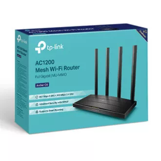 Usmerjevalnik TP-LINK Archer C6 V3 2,4 GHz in 5 GHz, podaljšek, dostopna točka, IPv6, 1200 Mb/s, zunanja fiksna antena, 802.11ac, gigabitni dostop