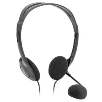 Defender Aura HN-102 slušalke z mikrofonom, žične, črne, odprte, 2x 3,5 mm priključek