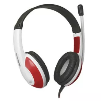 Defender Warhead G-120 gaming slušalke z mikrofonom, žične, belo-rdeče, 2x 3,5 mm priključek
