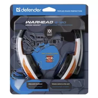 Defender Warhead G-120 gaming slušalke z mikrofonom, žične, belo-rdeče, 2x 3,5 mm priključek