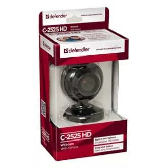 Defender C-2525HD Spletna kamera, črna 2 Mpix, USB 2.0, za prenosni računalnik/LCD