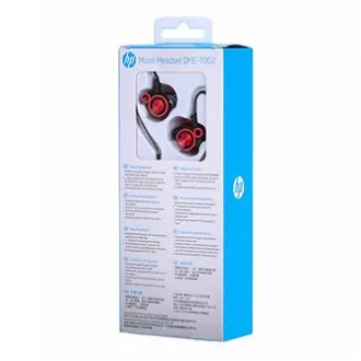 HP DHE-7002 slušalke z mikrofonom, žične, rdeče, 2.0, tip ušesnih čepkov 3,5 mm jack, PRODAJA