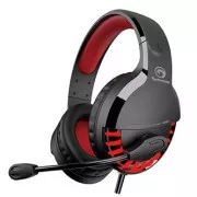 Marvo HG9022 slušalke z mikrofonom, žične, črno-rdeče, 7.1 (virtualne), LED, osvetljene, tip USB