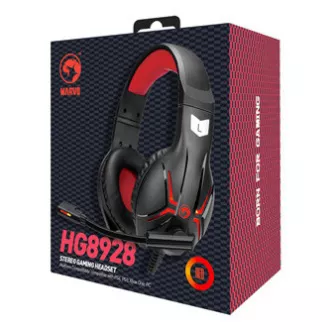 Marvo HG8928 slušalke z mikrofonom, žične, črne, , z osvetlitvijo tipa 3,5 mm priključek   razdelilnik