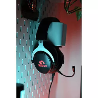 Marvo HG9052 slušalke z mikrofonom, žične, črne, 7.1 (virtualne), rdeče osvetljene, 7.1 (virtualne), tip USB