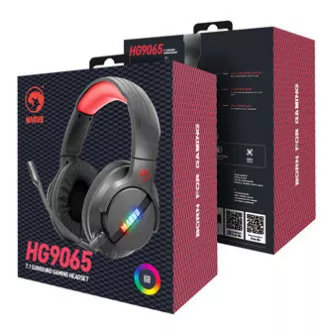 Marvo HG9065 slušalke z mikrofonom, žične, črne, 7.1 (virtualne), igralne