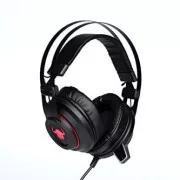 Red Fighter H3 slušalke z mikrofonom, žične, črno-rdeče, igralne, osvetljene, 2x 3,5 mm priključek   USB