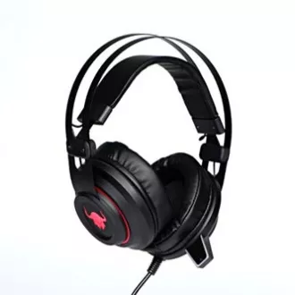 Red Fighter H3 slušalke z mikrofonom, žične, črno-rdeče, igralne, osvetljene, 2x 3,5 mm priključek   USB