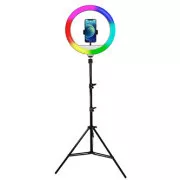 Powerton LIFE RING LIGHT, 13-palčna okrogla luč, nastavitev barve in jakosti, držalo za telefon in stativ, PRODAJA