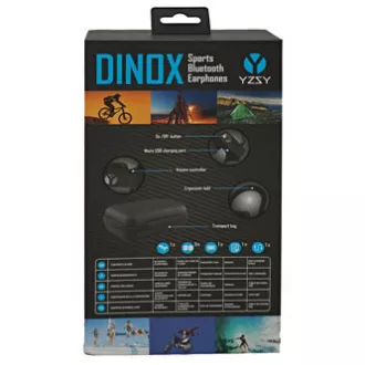 YZSY DINOX slušalke z mikrofonom, brezžične, črne, bluetooth
