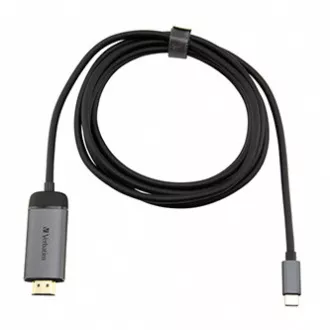 USB (3.1) vozlišče z 1 priključkom, 49144, sivo, dolžina kabla 1,5 m, Verbatim, adapter USB C do HDMI