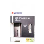 USB (3.1) vozlišče z 1 priključkom, 49143, sivo, dolžina kabla 10 cm, Verbatim, 1x HDMI