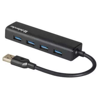 USB (3.0) HUB 4-portni, Quadro Express, črn, Defender, kompakten.