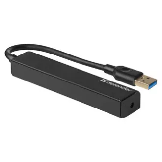USB (3.0) HUB 4-portni, Quadro Express, črn, Defender, kompakten.