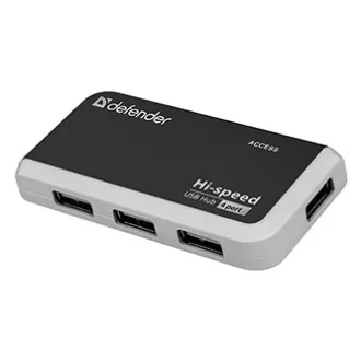 4-portno vozlišče USB (2.0), Quadro Infix, črno-sivo, Defender, LED indikator, kompaktno.