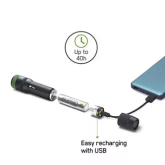 LED svetilka, Li-Ion 3,7V/2500mAh, kovinska, črna, 650lm, CR41