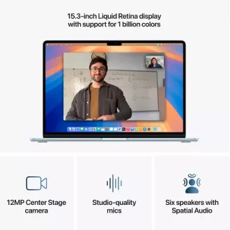 Apple MacBook Air 15.3" 2880x1864/10C M4/10C GPU/16GB/256GB_SSD/US/temno črnilo (2025) - tipkovnica ameriške različice