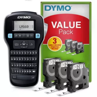 Tiskalnik samolepilnih etiket Dymo, LabelManager 160, PROMO 3x trak D1 12mm x 7m