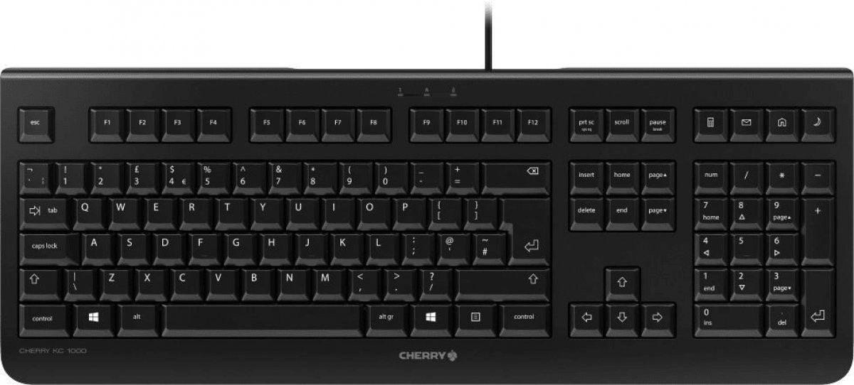 Cherry kc 1000 | usb | črna slo tipkovnica 1 Tipkovnica cherry kc 1000, žična, usb, cz sk postavitev, črna | komponentko
