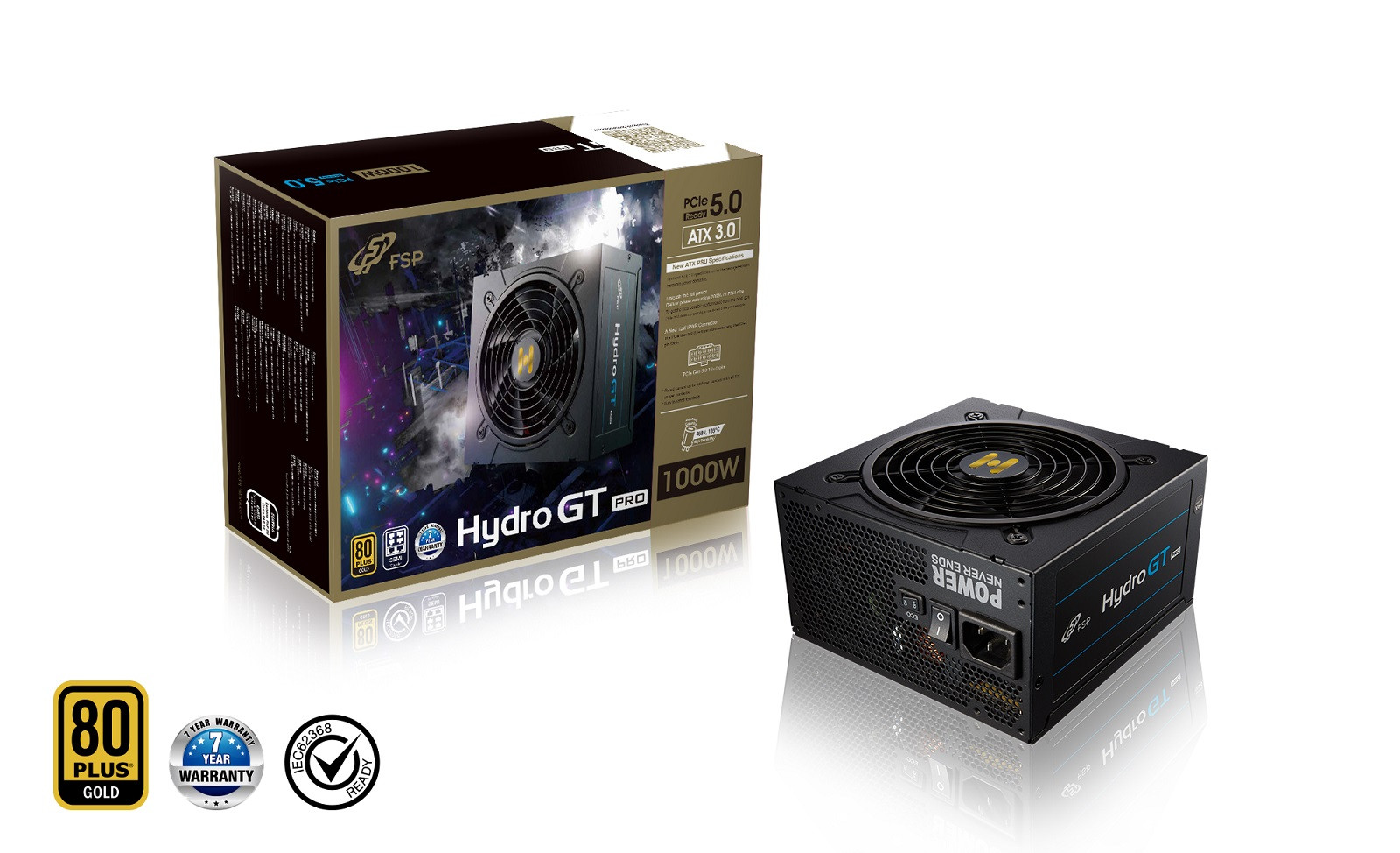 Fsp fortron hydro gt pro | 850w | atx 3. 0 | pcie gen 5. 0 ready | 12vhpwr | 80+ gold | semi-modularni napajalnik 3 Fsp hydro gt pro/1000w/atx 3. 0/80plus gold/modular/retail | tonerpartner. Si